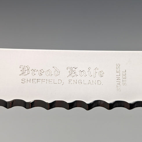 1969年 英国ヴィンテージ 純銀製ハンドル ブレッドナイフ Harrison Brothers